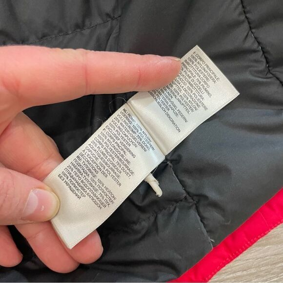 The North Face Down Dry-vent Women Parka Size S Black Red Winter Puffer - Picture 11 of 16